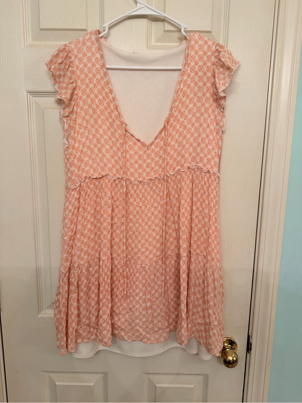 Altar'd State Peach Printed Mini Dress